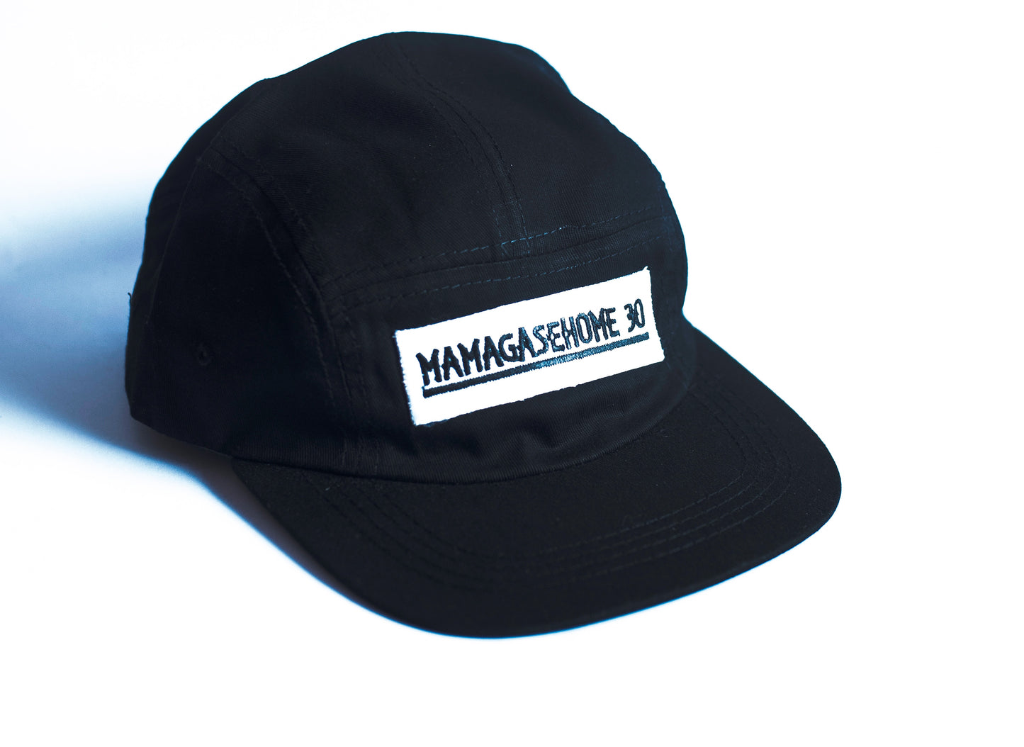 BLACK SCRIPT 5 PANEL CAP